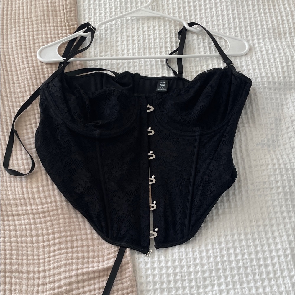 Urban Outfitters Black Lace Corset Top